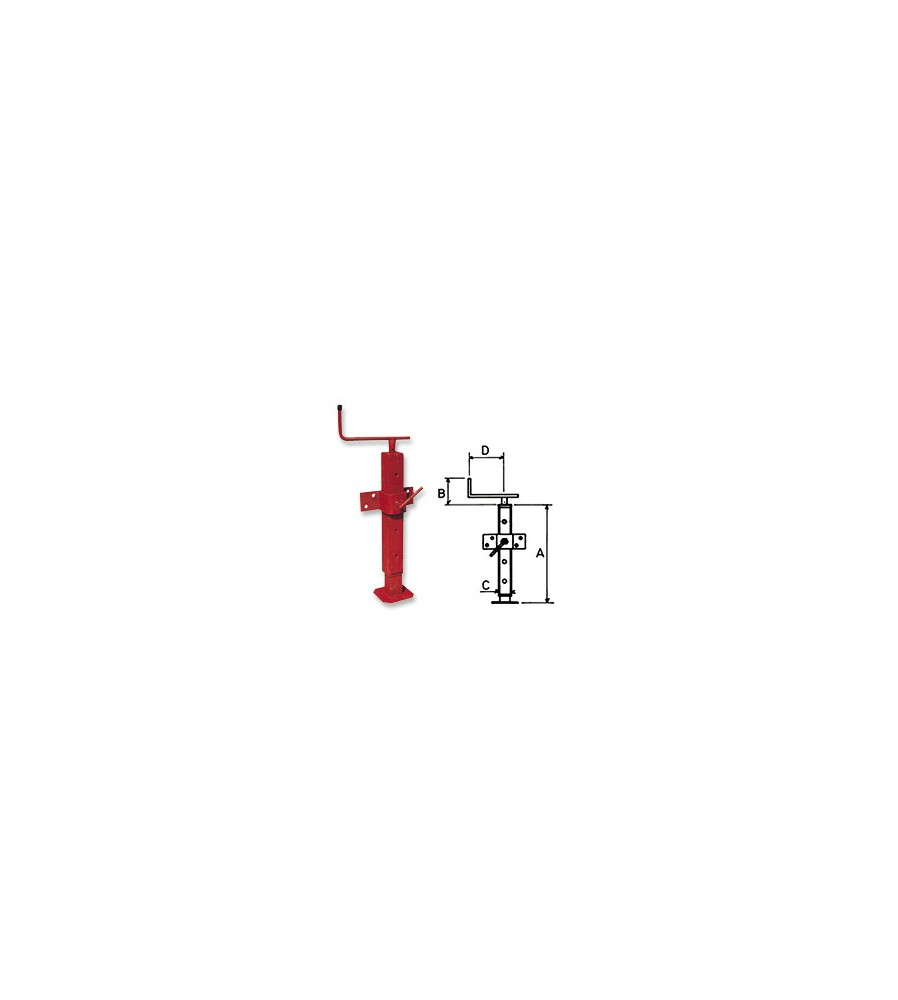 Bequille avec fixation reglable carré 50 Bequille avec fixation reglable carré 50