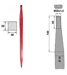 Dent droite conique E20 35X680 AD