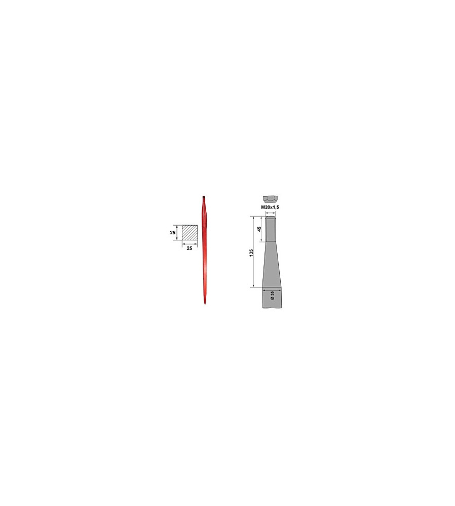 Dent genre Kongskilde E20 35X800 AD