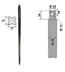 Dent genre Mailleux 25/35X1200 SDT
