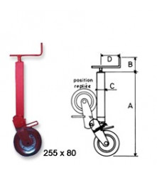 Bequille avec roue repliable pivotante 70